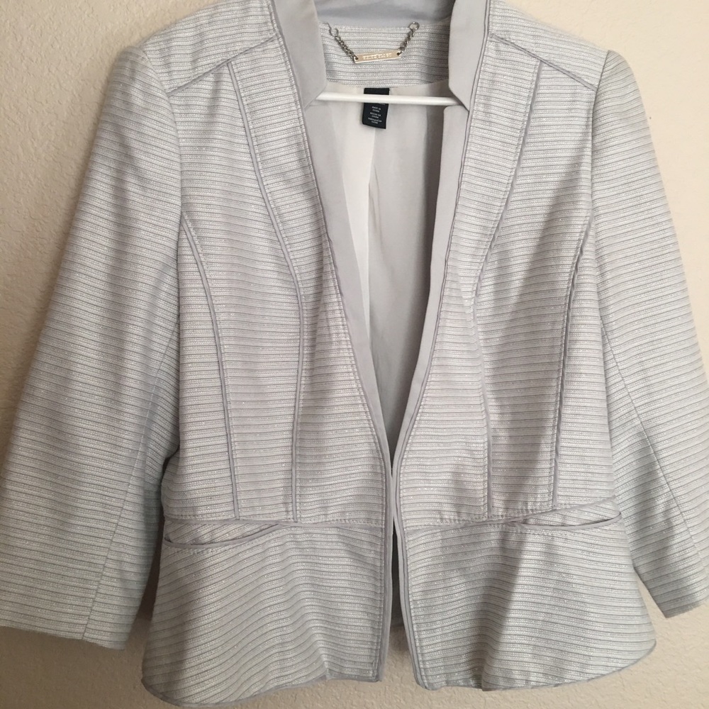 White House Black Market silver metallic blazer